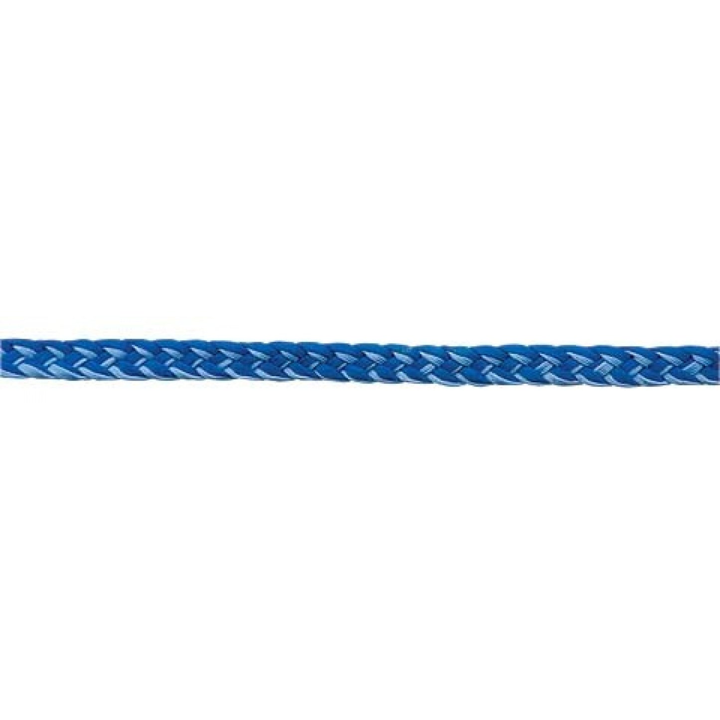 Blue braided rope on a white background