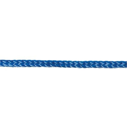 Blue braided rope on a white background