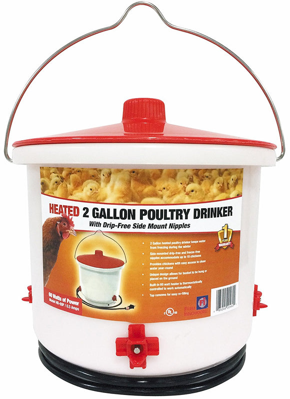 Heated 2 Gallon Poultry Drinker by Farm Innovators®