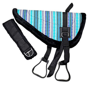 Teal Southwest Print Deluxe Bareback Pad