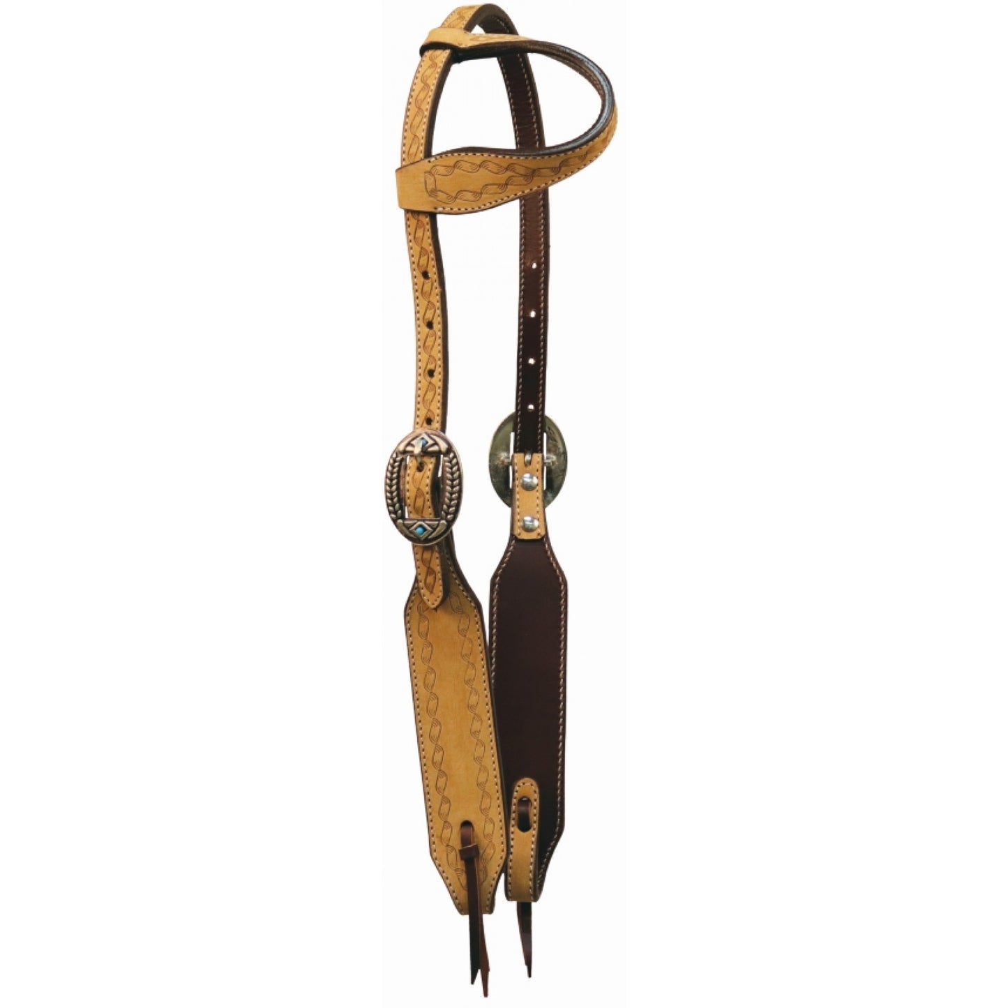 Country Legend™ Roughout Border Single Ear Headstall by Western Rawhide®