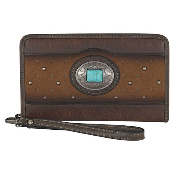 Burnished Brown & Turquoise Concho Women's Wallet by Justin®