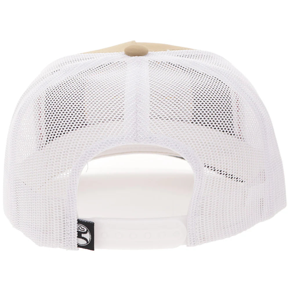 a white mesh back cap on a white background