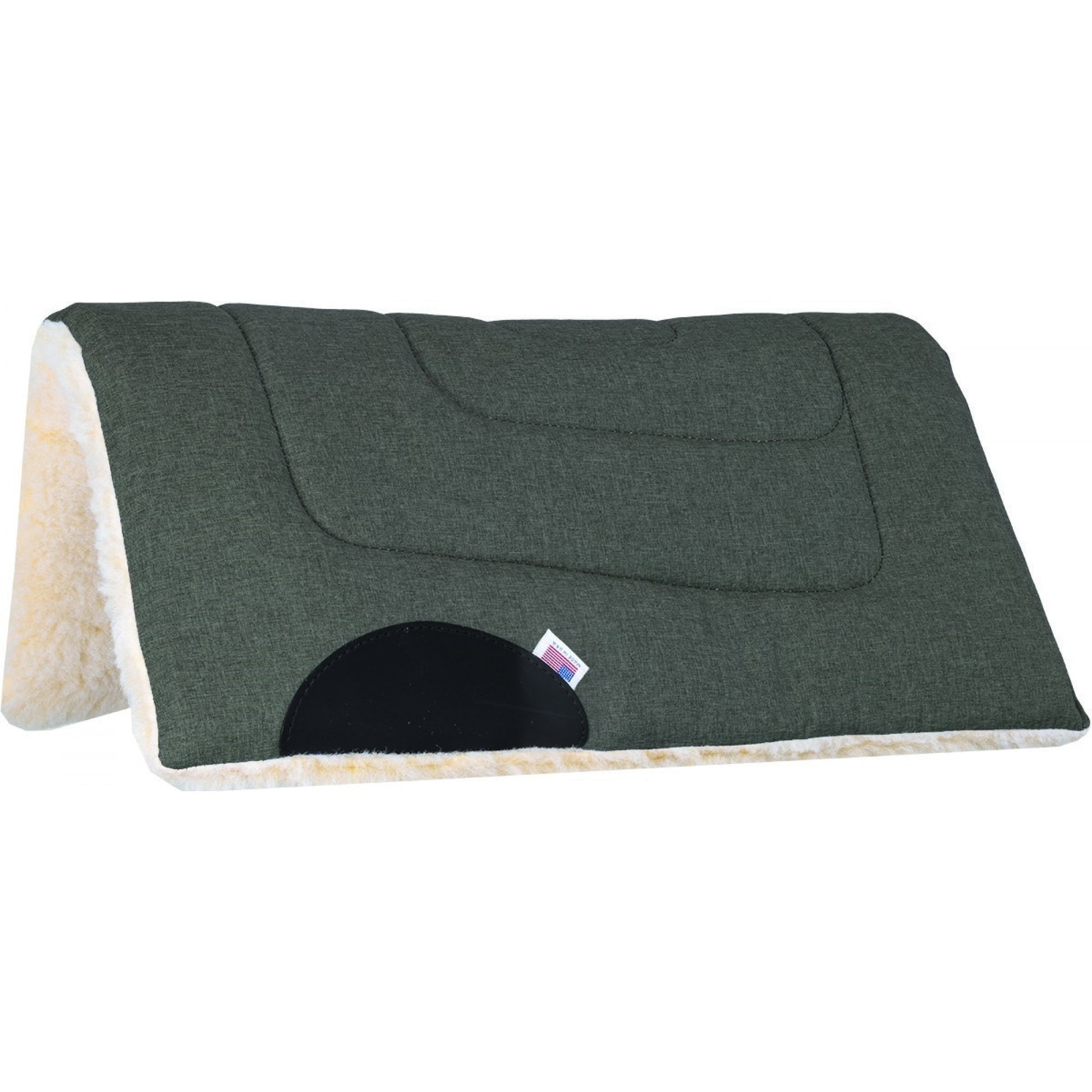 Brushed Denim Pony Saddle Pad with fleece bottom, designed for western tack use.