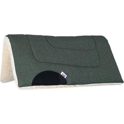 Brushed Denim Pony Saddle Pad with fleece bottom, designed for western tack use.