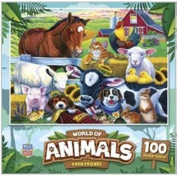 World of Animals Farm Friends 100 Piece Jigsaw Puzzle by Master Pieces®