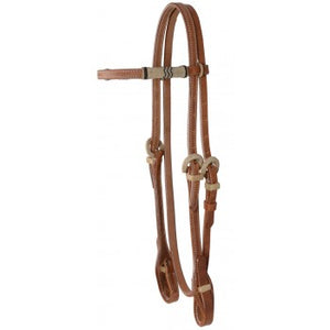 Harness Leather & Rawhide Browband Headstall by Sierra®