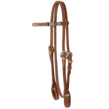 Harness Leather & Rawhide Browband Headstall by Sierra®