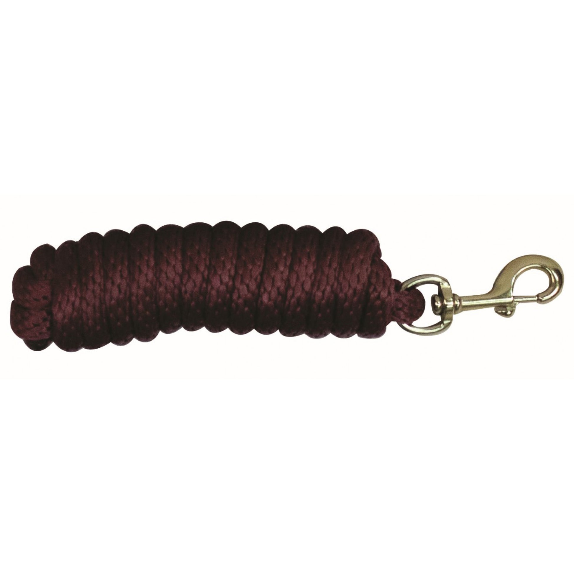 burgundy lead rope with a brass bolt snap