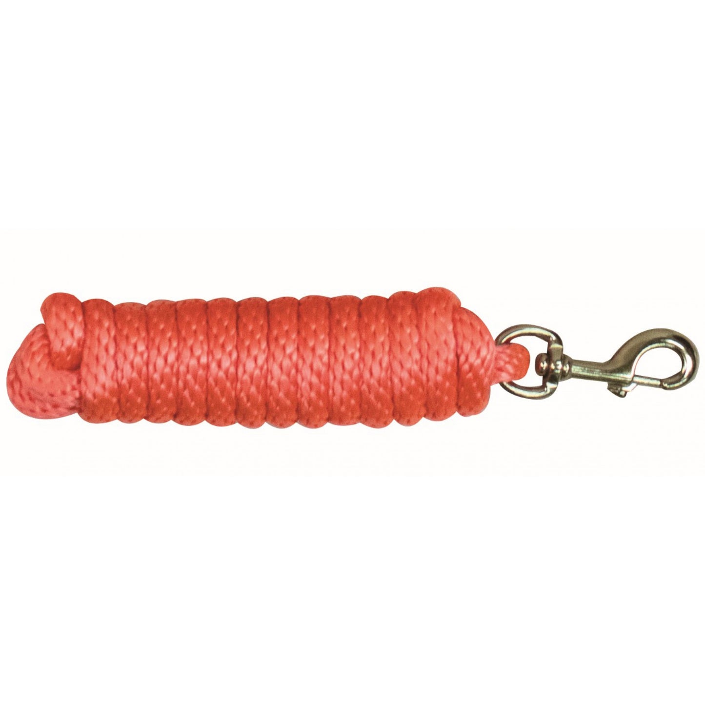 orange lead rope with a brass bolt snap