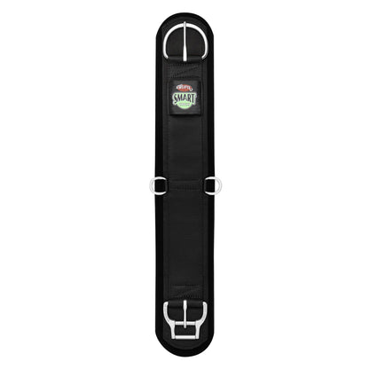 black neoprene lined 'smart' cinch by weaver for horses on a white background