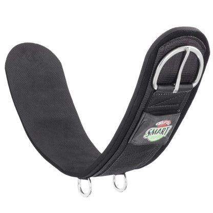 black neoprene lined 'smart' cinch by weaver for horses on a white background