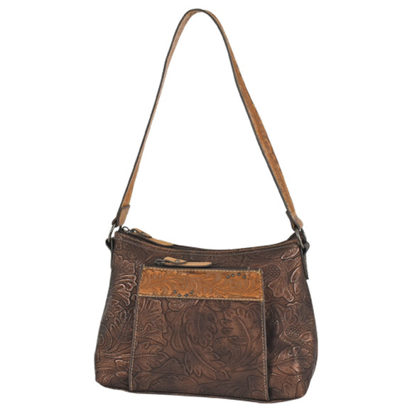 Bronze Floral Shoulder Bag by Tony Lama®