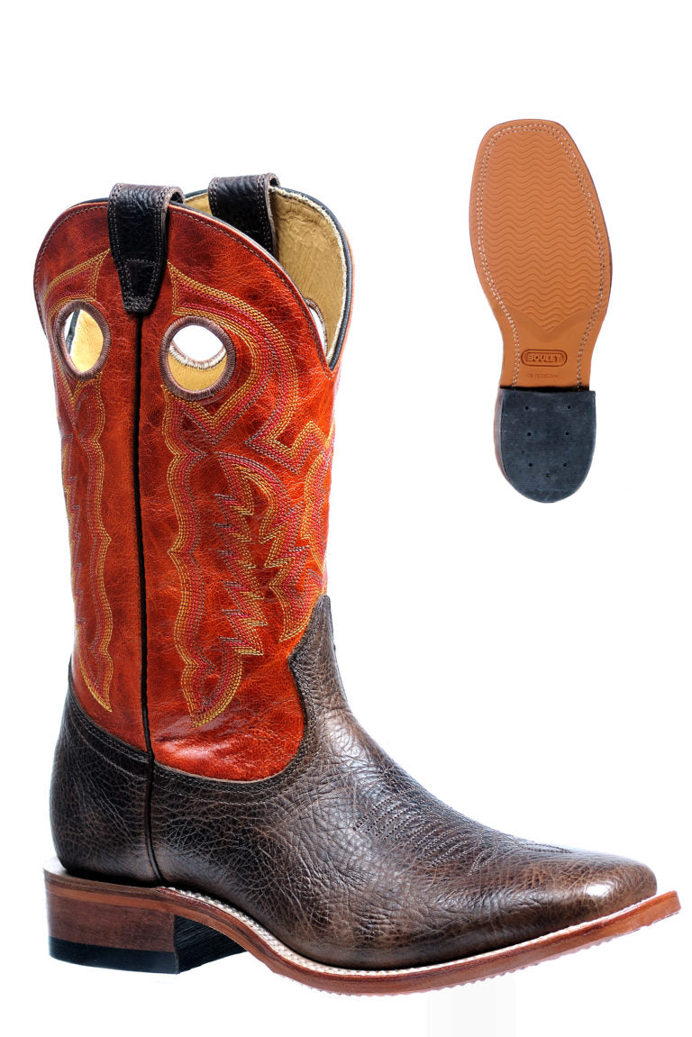 Amber Bullhide Wide Square Toe Men's Boot by Boulet®