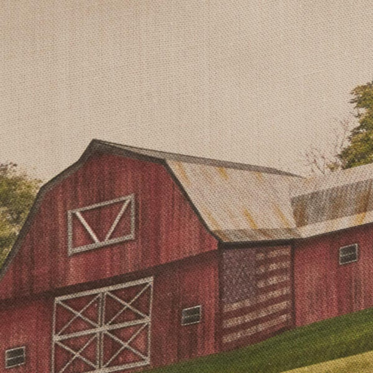 Red barn with a textured background