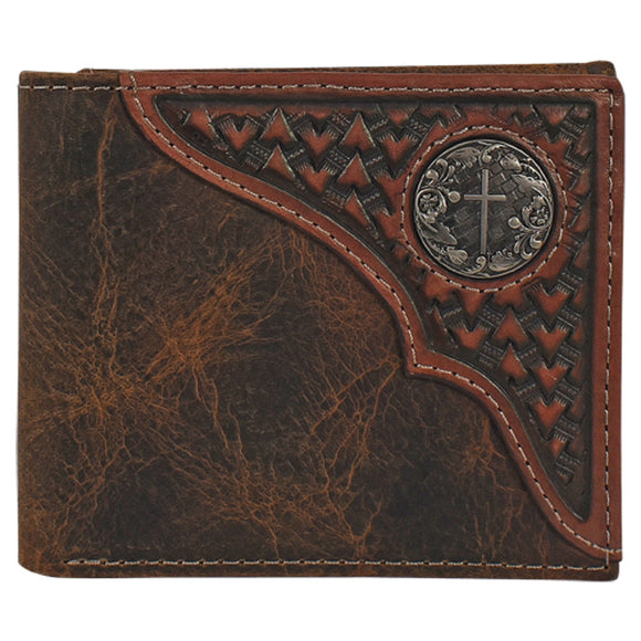 Oiltan & Basketstamp Bi-fold Men's Wallet by Justin®