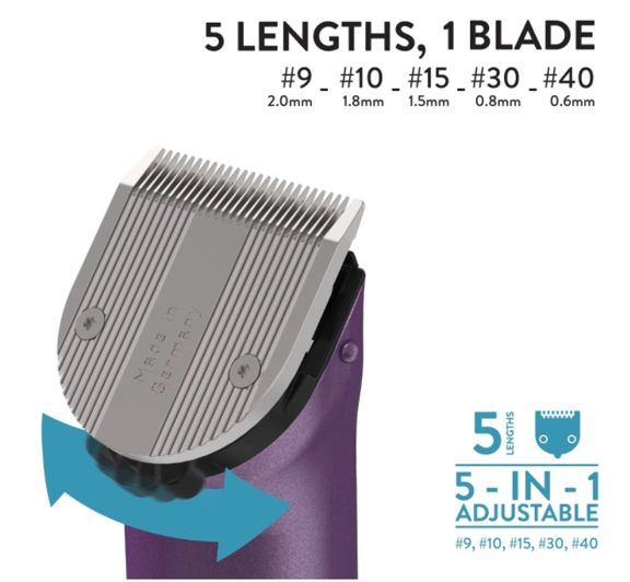 a picture showing how to adjust the blade length on the arco wahl clipper