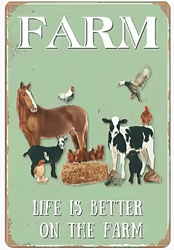 Assorted Metal Farm Signs