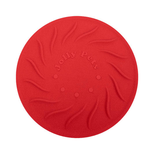 Red Flying Disc toy for dogs by Jolly Pets