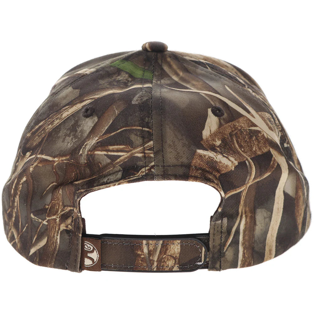 Camouflage-patterned Hooey cap on a white background