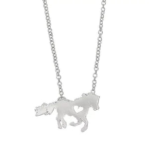 Horse Head Gift Box Pony With Heart Necklace by AWST