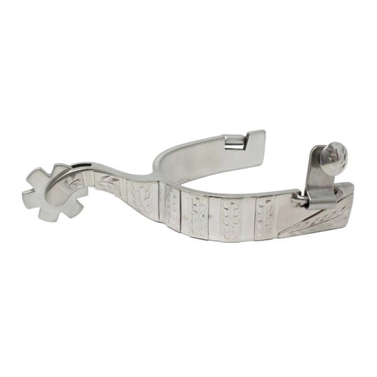 Silver spur on a white background