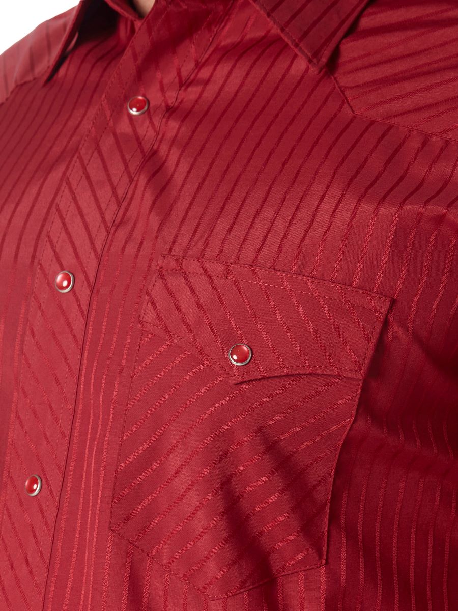 Wine Tonal Pearl Snap Men's Shirt by Wrangler®
