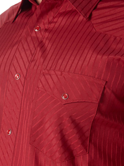 Wine Tonal Pearl Snap Men's Shirt by Wrangler®