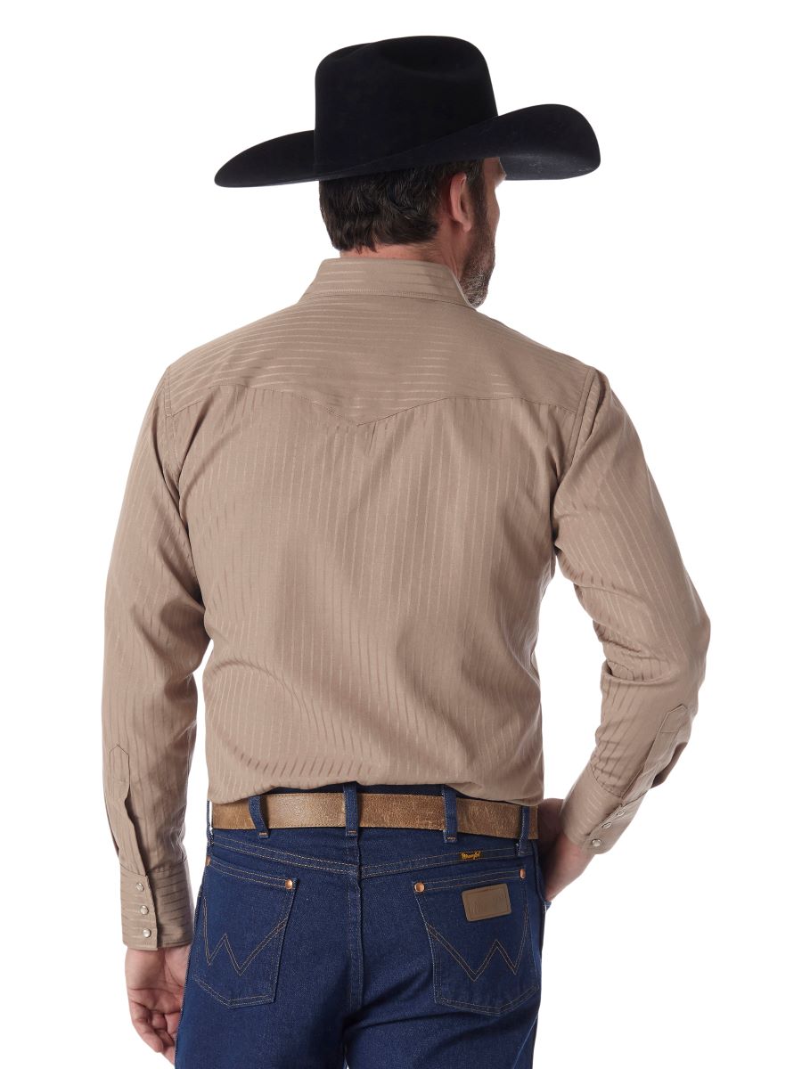 Tan Tonal Pearl Snap Men's Shirt by Wrangler®