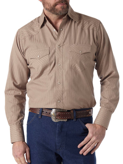 Tan Tonal Pearl Snap Men's Shirt by Wrangler®