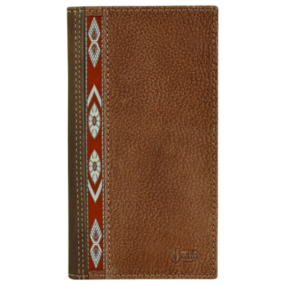 Brown Top Grain and Southwest Ribbon Rodeo Men's Wallet by Justin®
