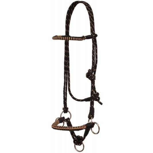 a rope headstall that is meant to be used on horses with no need for a bit