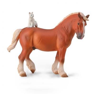 Draft Horse With Cat Figurine by CollectA®