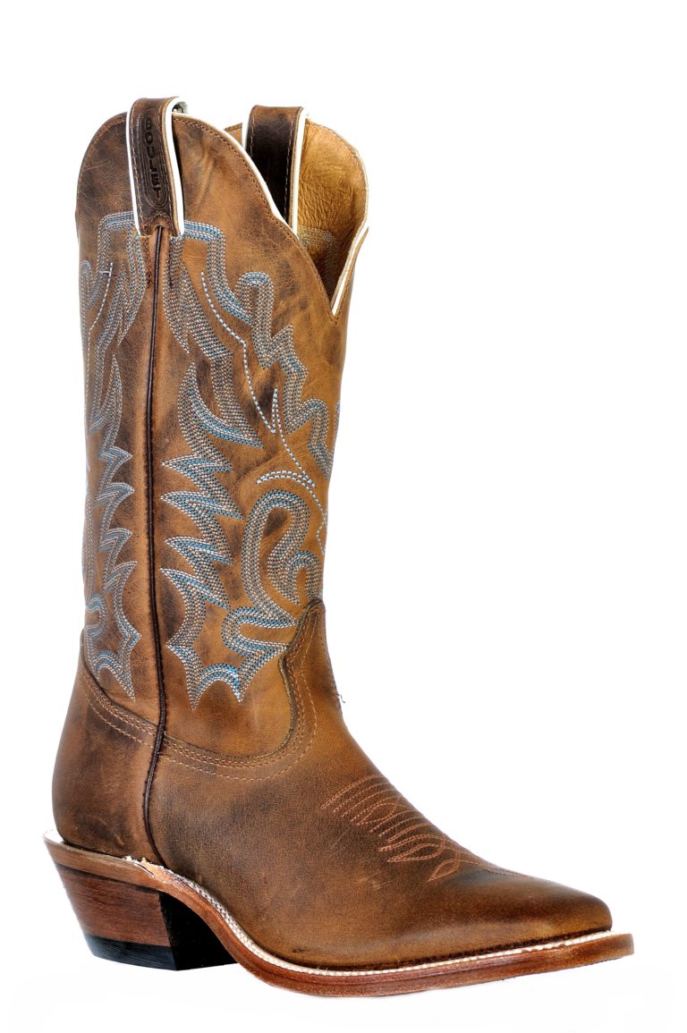 Light brown leather Boulet boot on a white background