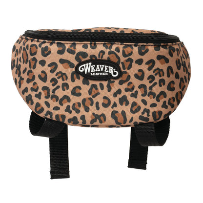 leopard print pommel bag with Weaver Leather logo on a white background