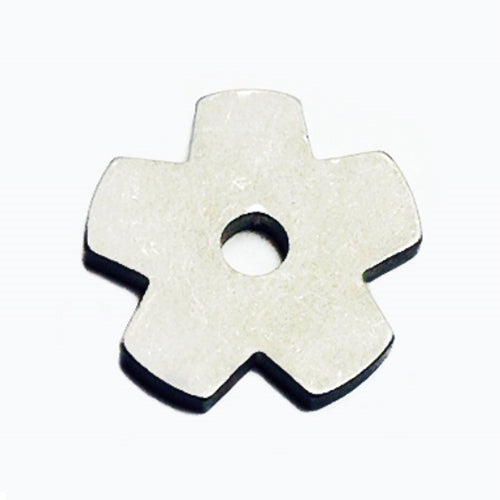 a metal spur rowel with 5 points on a white background specifically a 'Wardell Classic'
