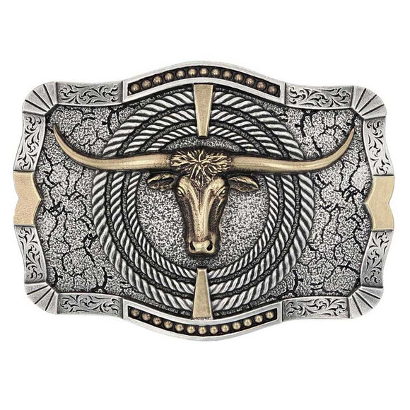 Attitude™ Ropin' Ready Longhorn Buckle by Montana Silversmiths®