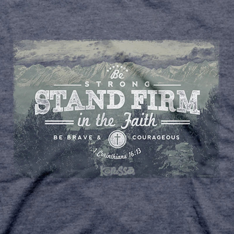 Heather Blue 'Stand Firm In The Faith' Men's T-Shirt by Kerusso®