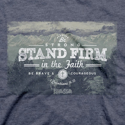 Heather Blue 'Stand Firm In The Faith' Men's T-Shirt by Kerusso®