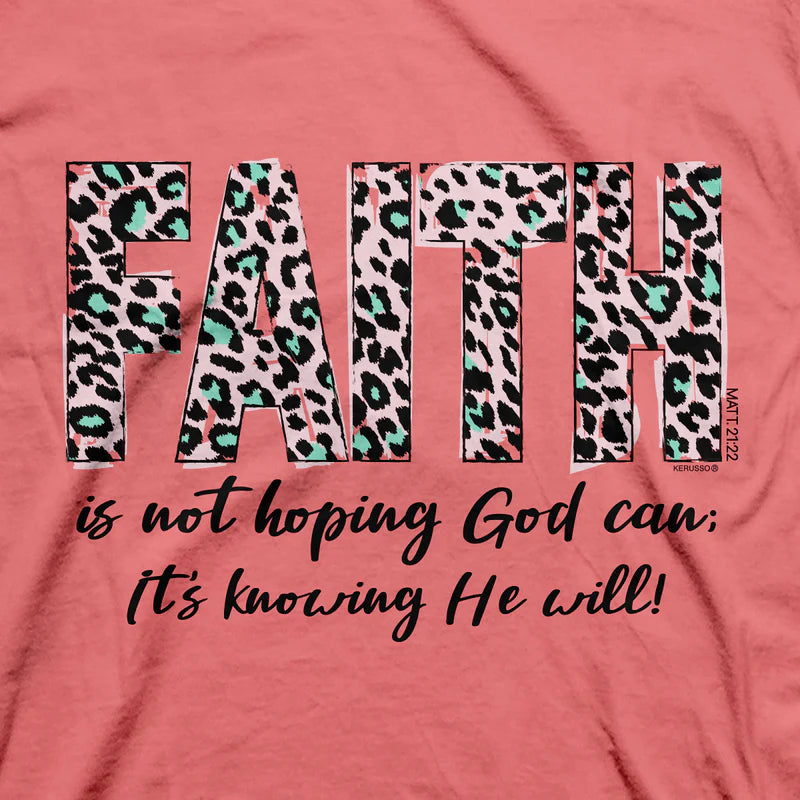 Leopard Print 'FAITH' Women's T-Shirt by Kerusso®