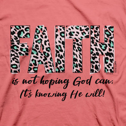 Leopard Print 'FAITH' Women's T-Shirt by Kerusso®