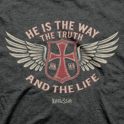 'John 14:6 - Wings' Men's T-Shirt by Kerusso®