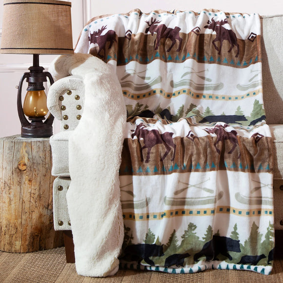 'Hidden Lake' Plush Sherpa Throw by Carsten's Inc.®