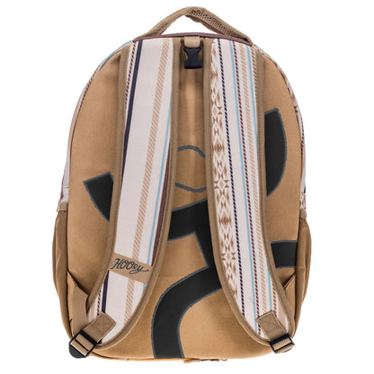 Hooey backpack in cream and tan colors on a white background
