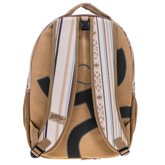 Hooey backpack in cream and tan colors on a white background