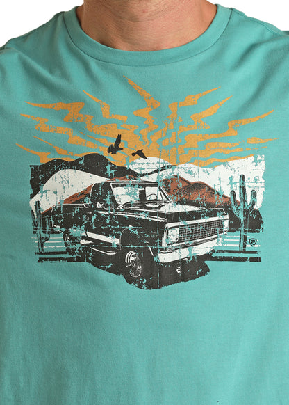 Teal Truck Men's T-Shirt by Rock&Roll Denim®