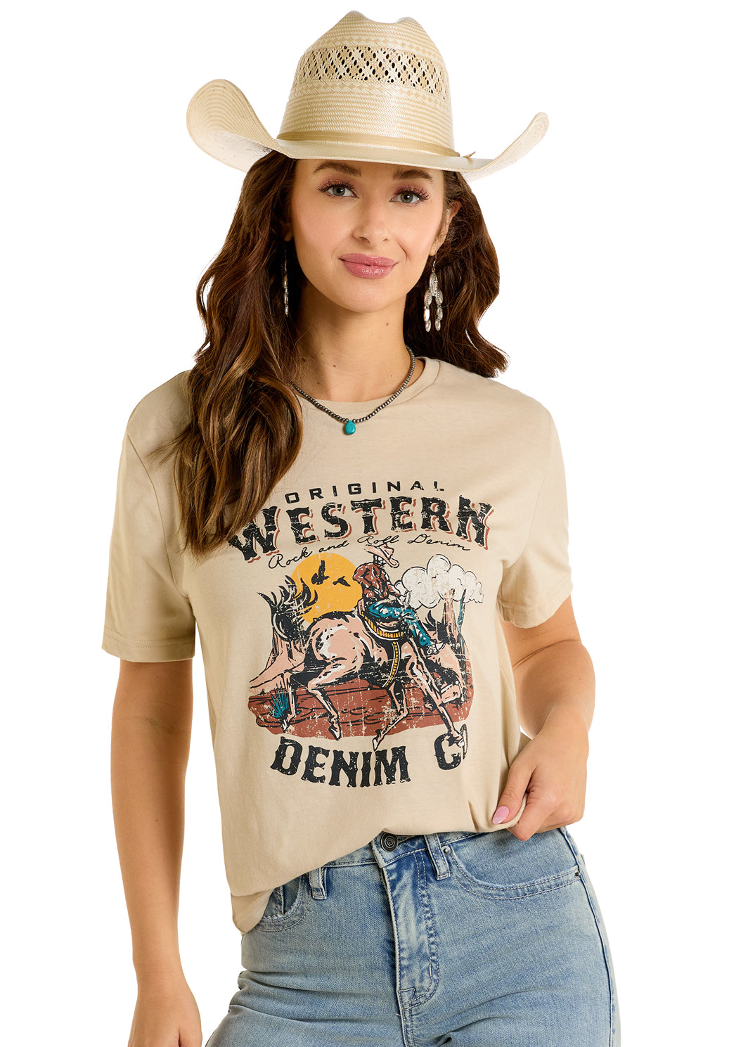 Tan 'Denim Co.' Unisex T-Shirt by Rock&Roll Denim®