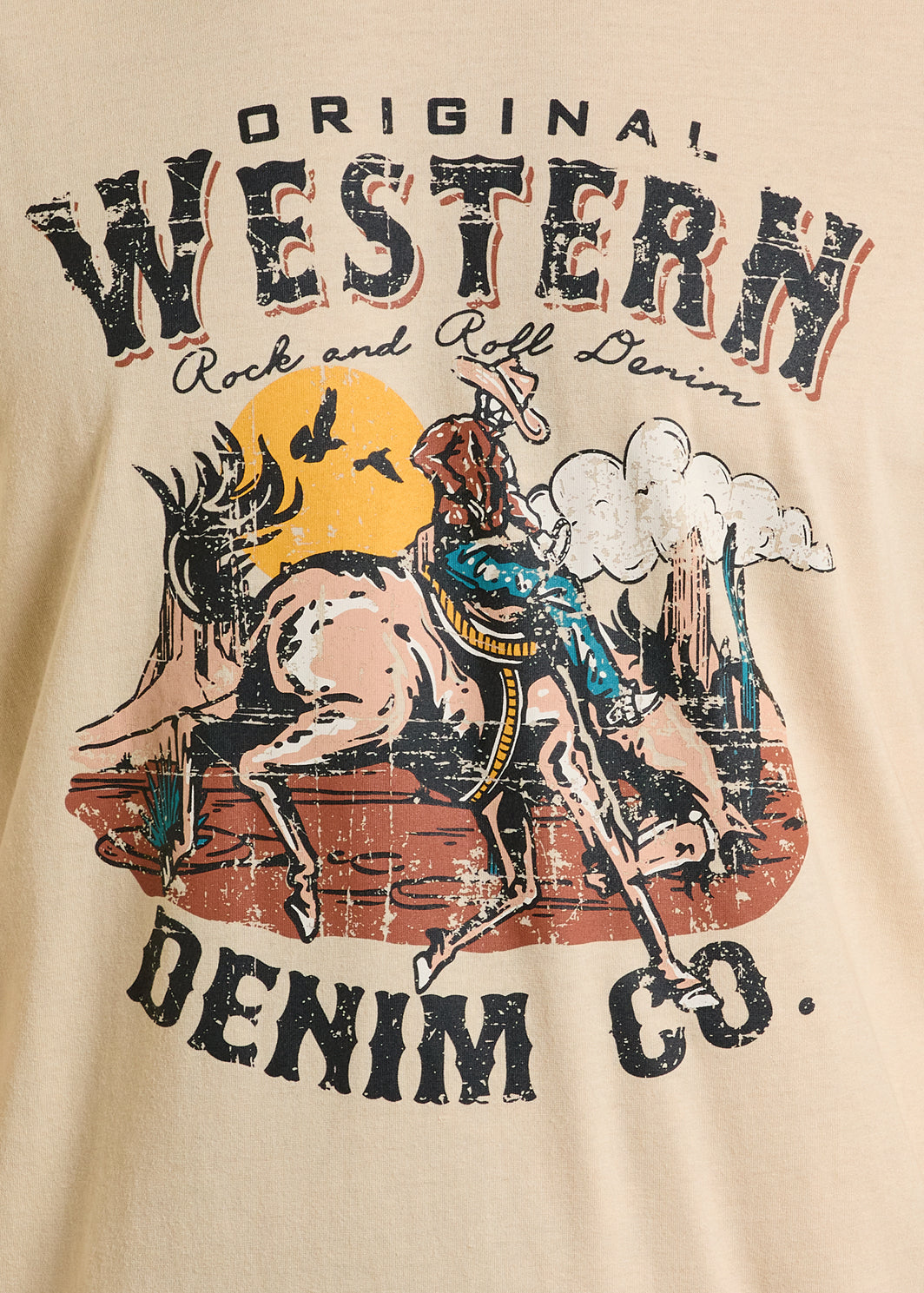 Tan 'Denim Co.' Unisex T-Shirt by Rock&Roll Denim®