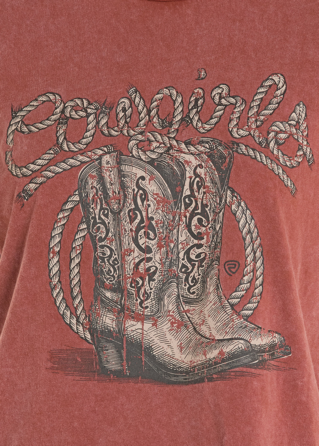 Rock&Roll Denim shirt with 'Cowgirls' written on it and cowboy boots