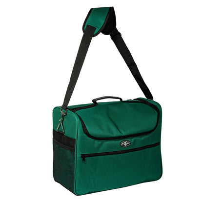 Green Professional's Choice bag with a black strap on a white background